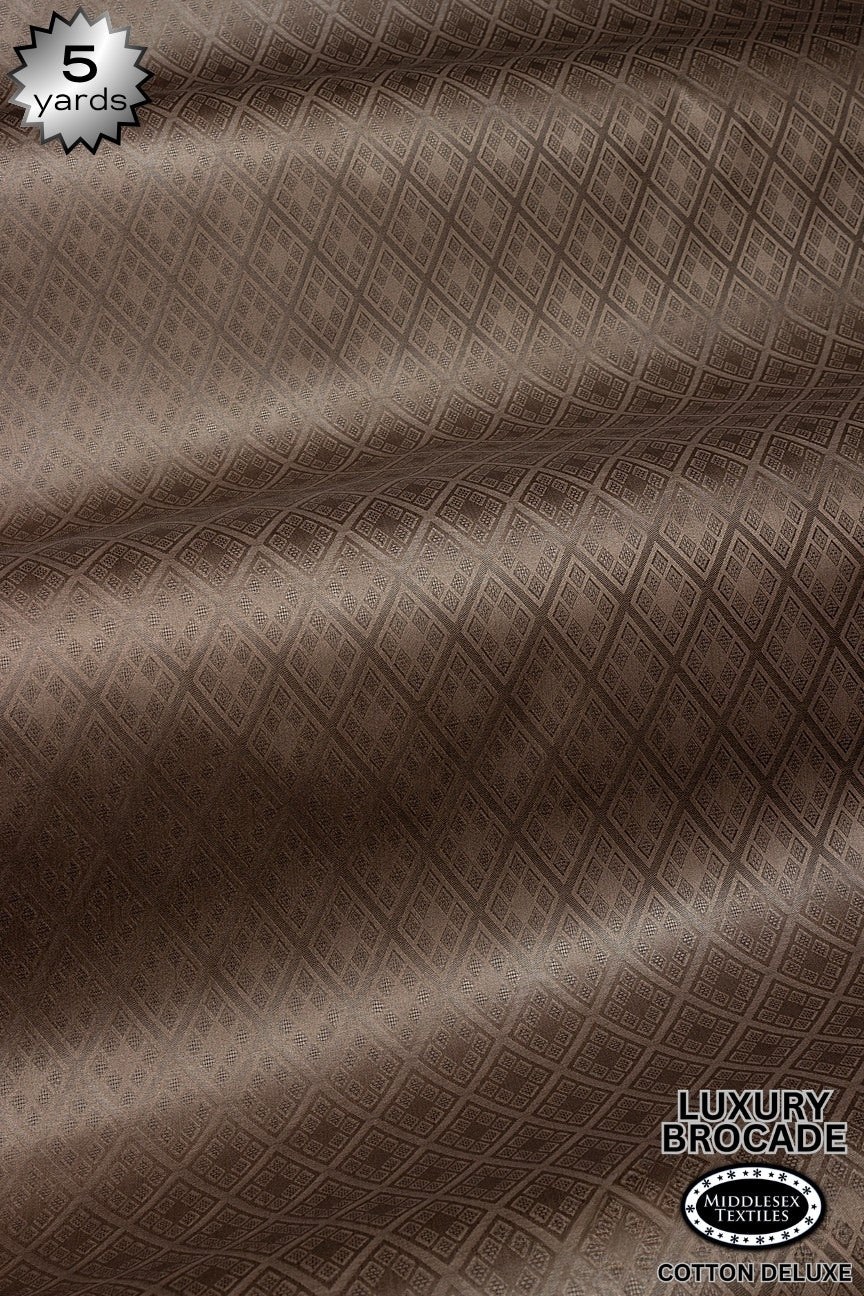 LBD017F-CHB - Luxury Middlesex Brocade Deluxe - Chocolate Brown (5 yards)