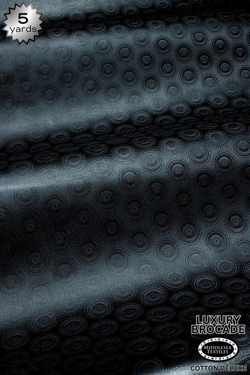 LBD018F-BLK - Luxury Middlesex Brocade Deluxe - Black (5 yards)