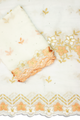 LBL002-WGD - [2pc Set] 5 Yards Voile Lace + 2 Yards Net Fabric - White & Gold