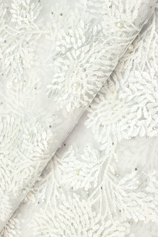 LFR236-WHT - French Lace with Beads - White