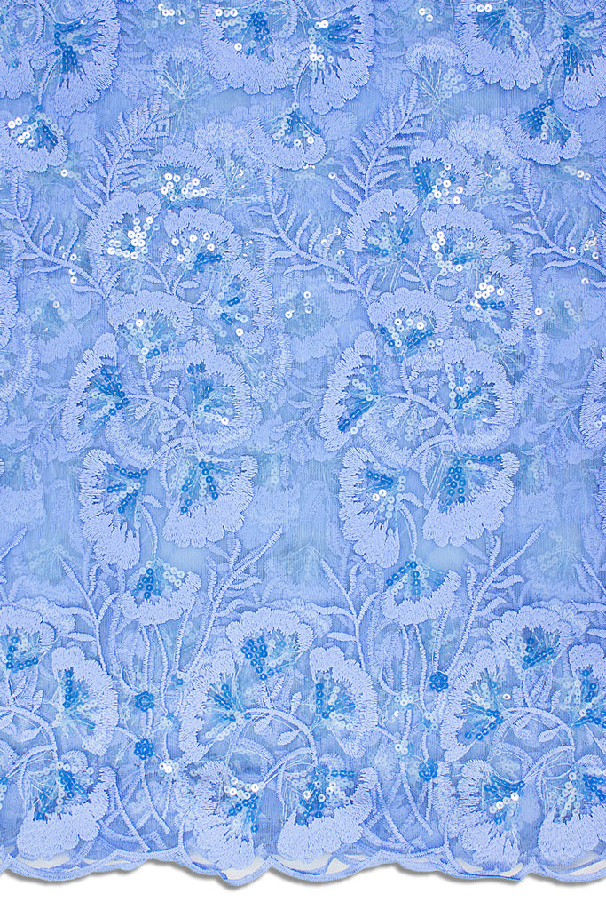 LFR240-SKB - Sequined French Lace - Sky Blue