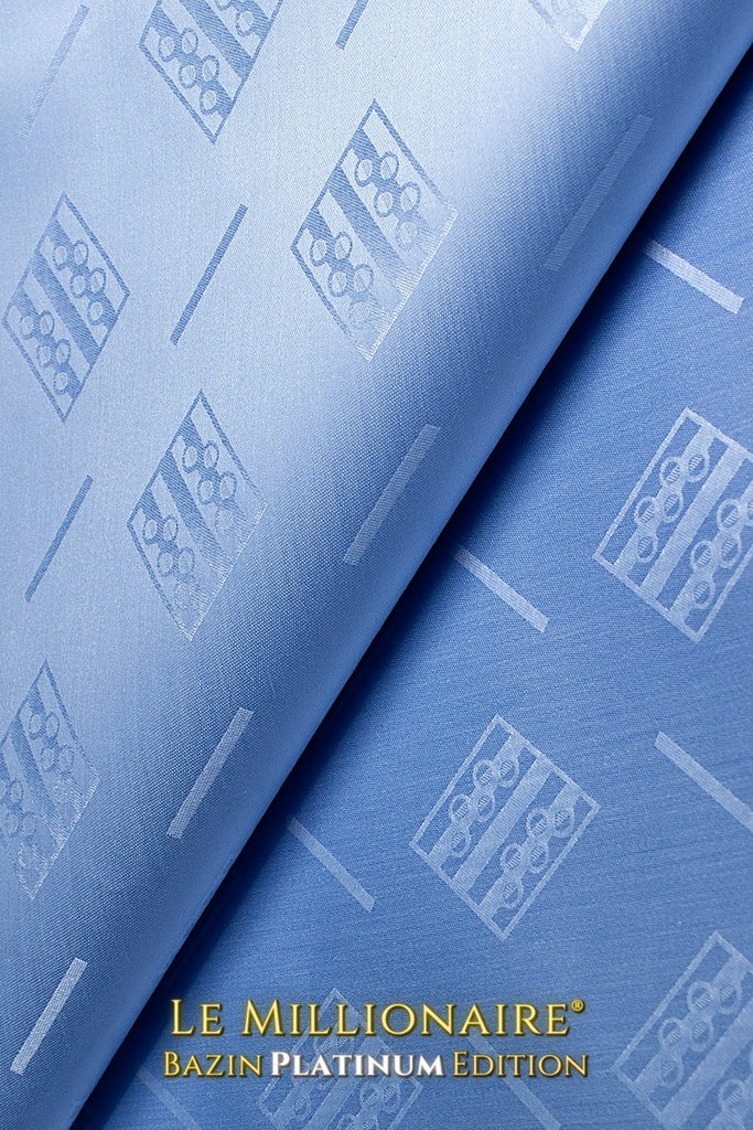 LMBP037-SKB - Le Millionaire Brocade Platinum - Sky Blue (5 Yards)