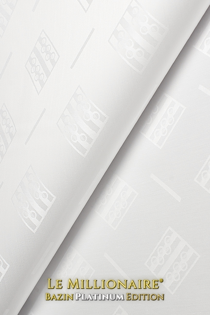 LMBP037-WHT - Le Millionaire Brocade Platinum - White (5 Yards)