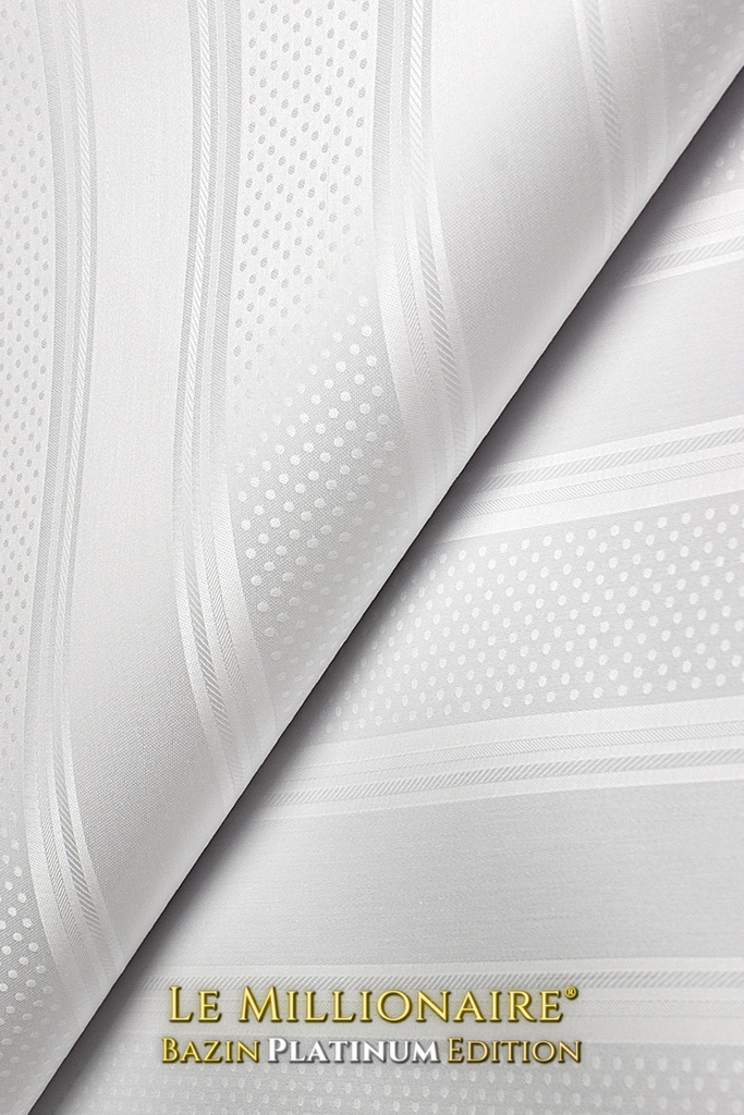 LMBP038-WHT - Le Millionaire Brocade Platinum - White (5 Yards)