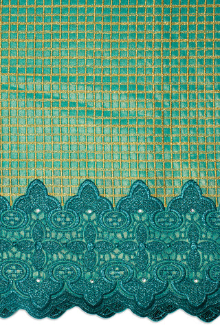 LTD490-MNT - Limited Edition, Metallic Voile Lace - Mint Green