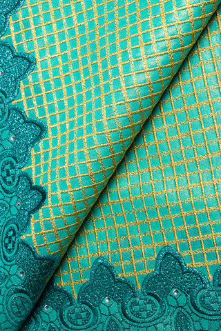 LTD490-MNT - Limited Edition, Metallic Voile Lace - Mint Green