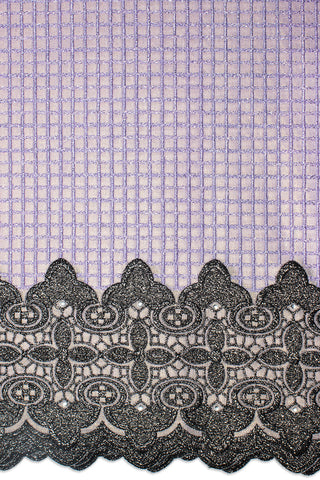 LTD490-PNK - Limited Edition, Metallic Voile Lace - Pink & Lilac