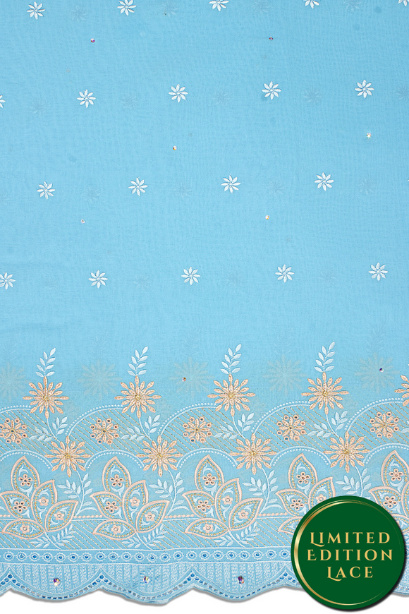 LTD492-TQB - Limited Edition Voile Lace - Turquoise Blue