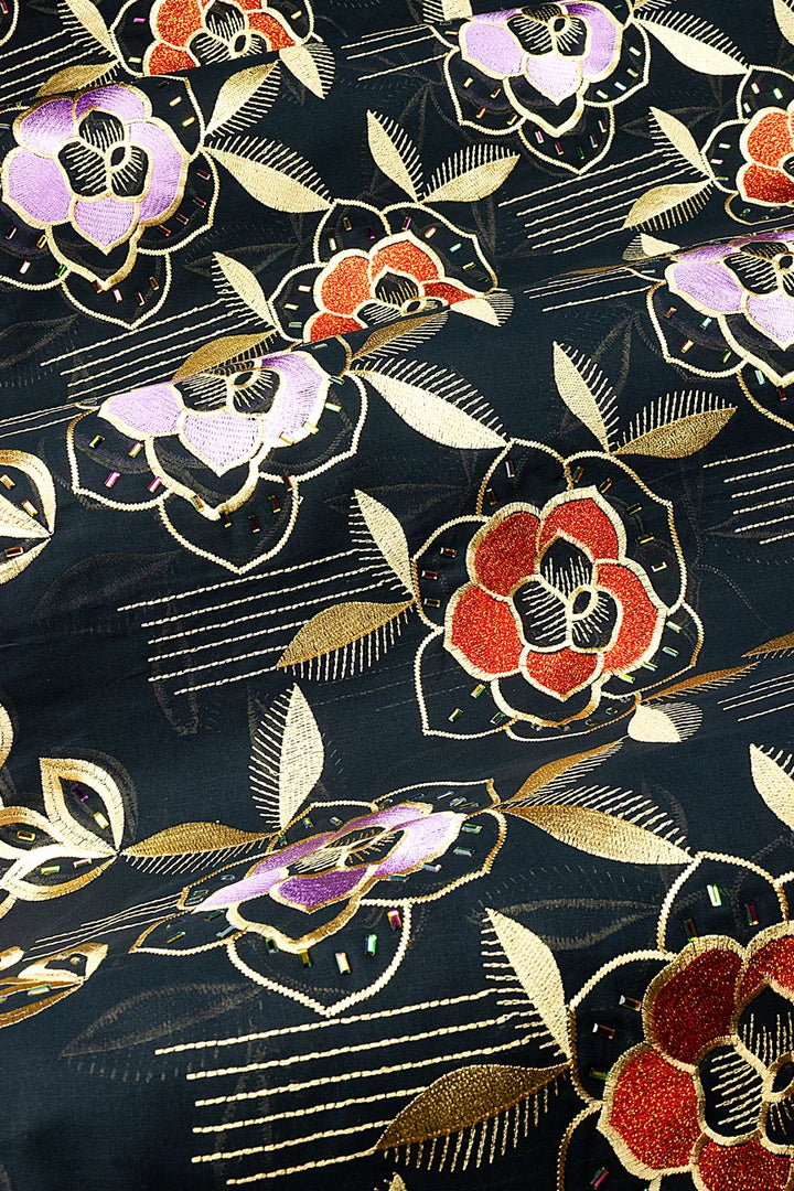 LTD500-BLK - Limited Edition Voile Lace, with Rhinestones - Black, Champagne Gold, Lilac & Red