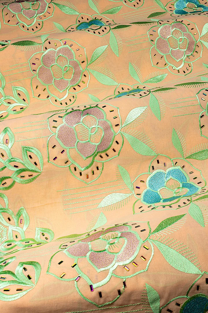 LTD500-CHG - Limited Edition Voile Lace, with Rhinestones - Champagne Gold, Pastel Green & Aqua Green