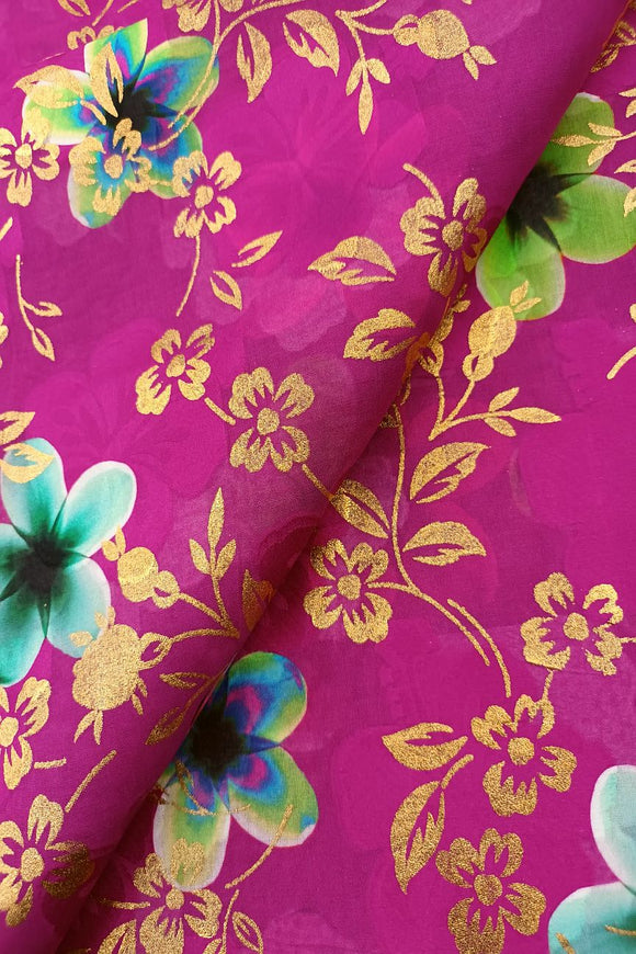 LVJ019-FCP - Ladies' Swiss Voile Jacquard with Lurex - Fuchsia Pink (5 yards)