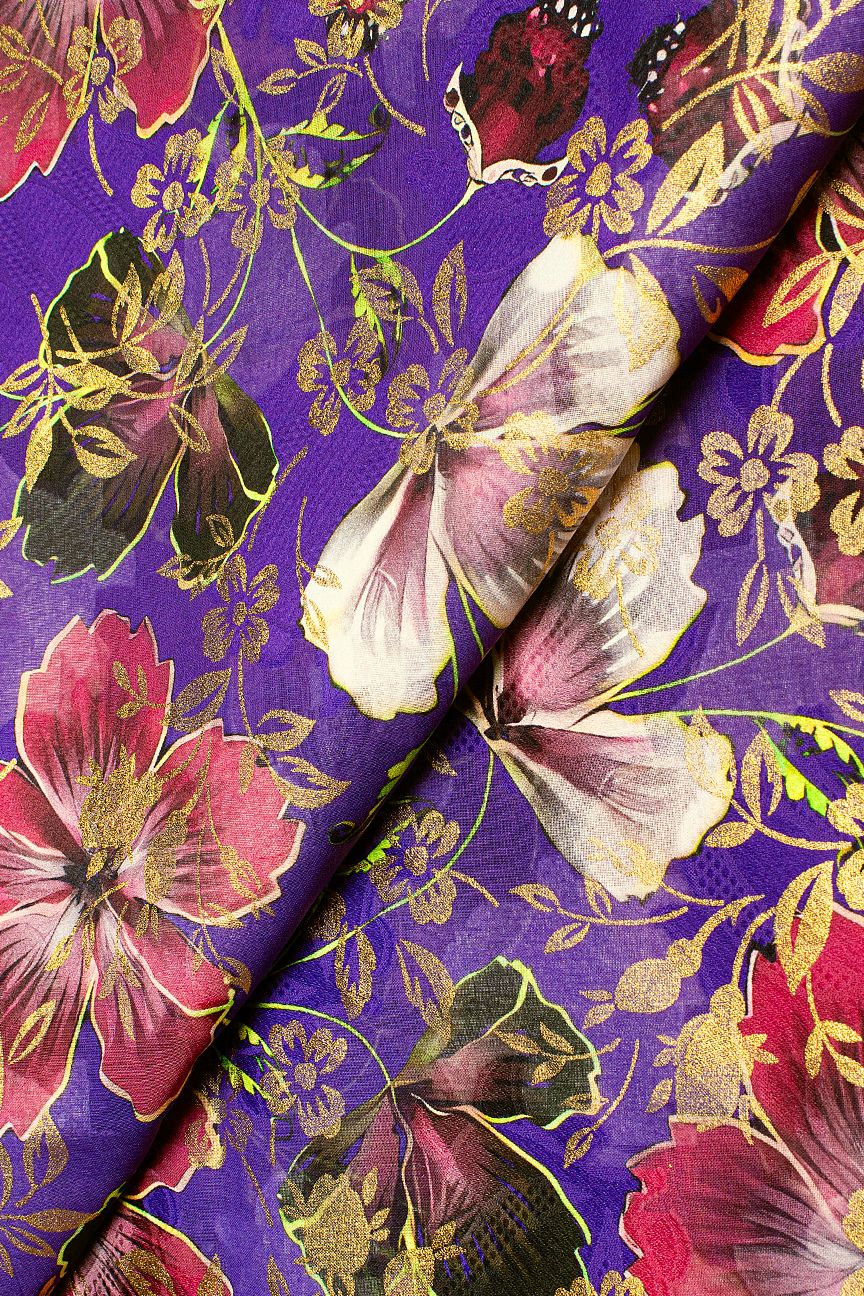 LVJ020-PUR - Ladies' Swiss Voile Jacquard with Lurex - Deep Purple (5 yards)