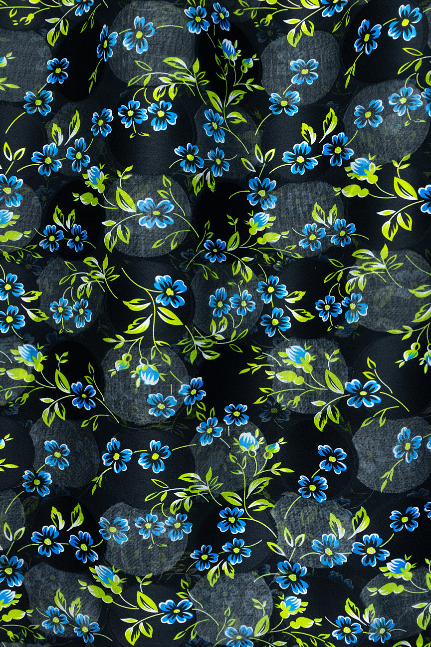 LVJ025-BLK - Ladies' Swiss Voile Jacquard - Black, Light Green & Sky Blue (5 yards)