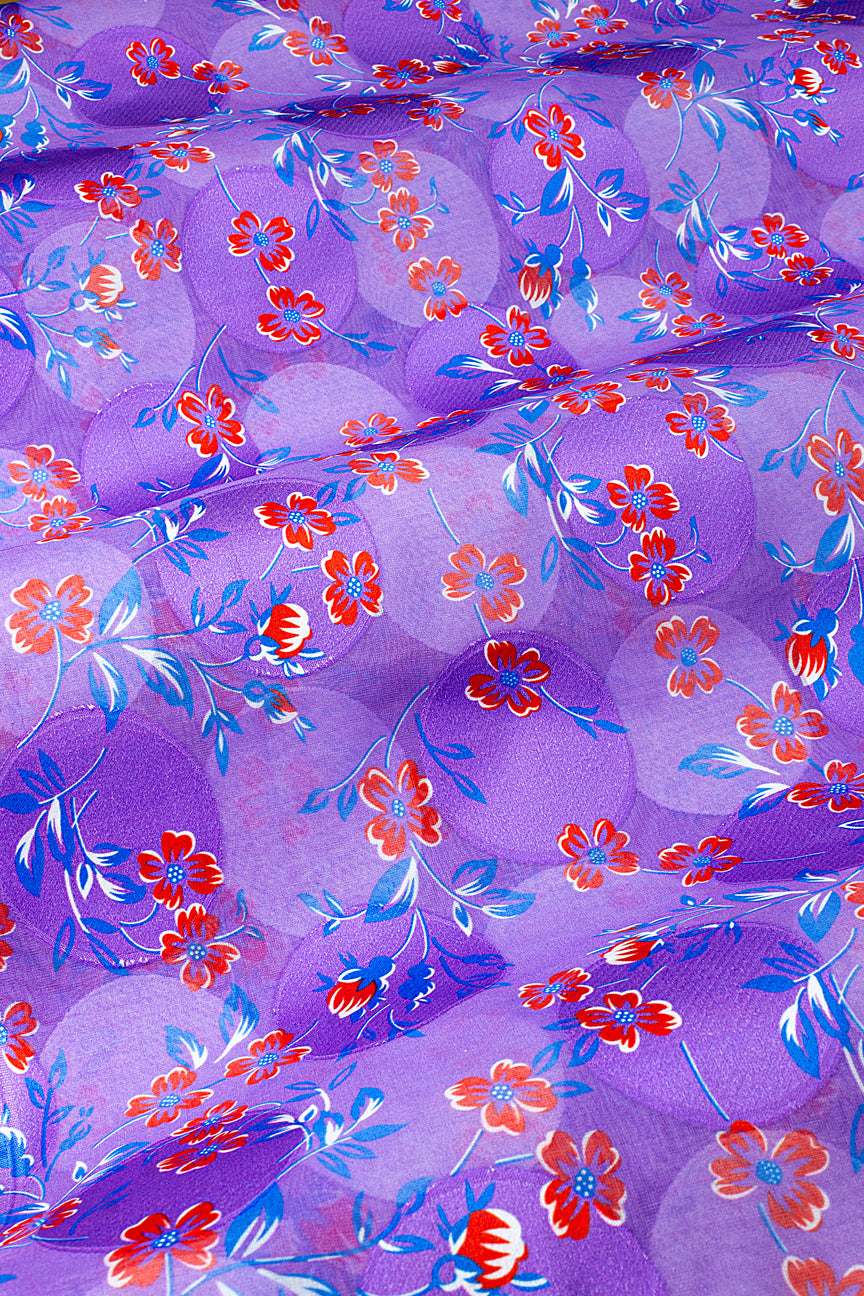 LVJ025-LAV - Ladies' Swiss Voile Jacquard - Lavender, Red & Blue (5 yards)