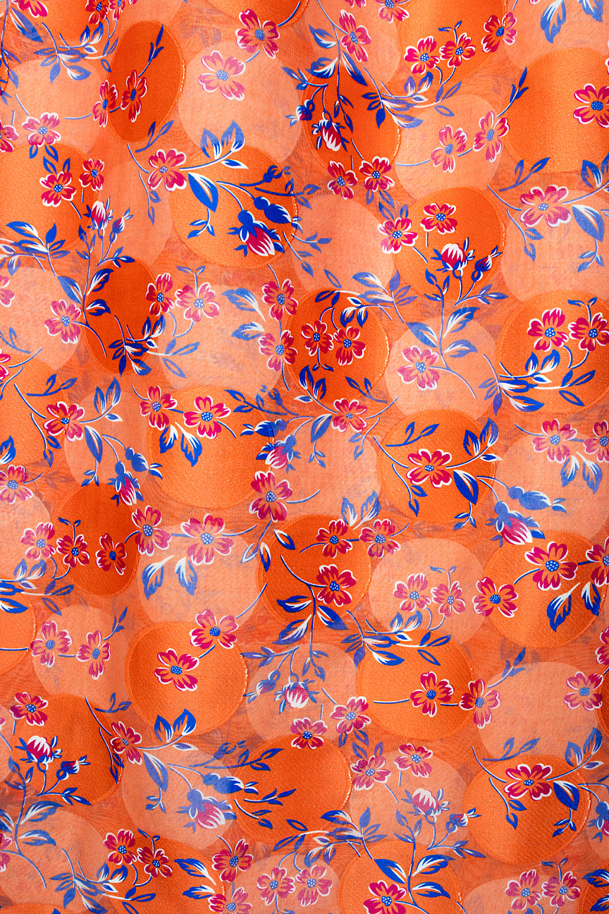 LVJ025-ORB - Ladies' Swiss Voile Jacquard - Pastel Orange, Blue & Red (5 yards)