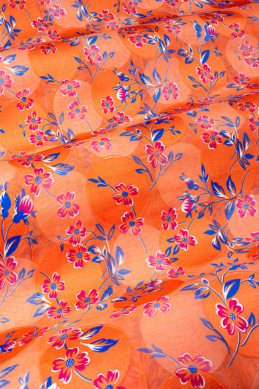 LVJ025-ORB - Ladies' Swiss Voile Jacquard - Pastel Orange, Blue & Red (5 yards)