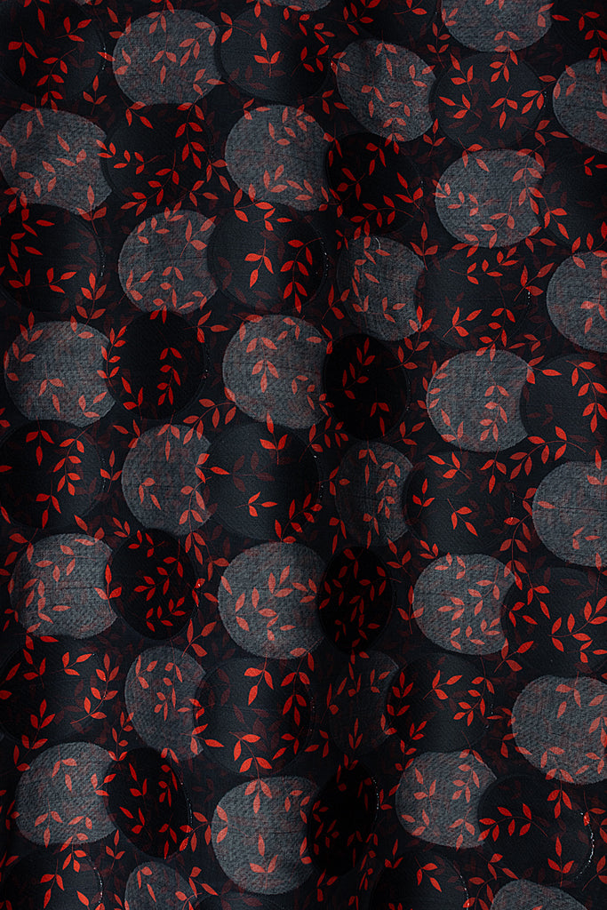 LVJ027-BKR - Ladies' Swiss Voile Jacquard - Black & Red (5 yards)