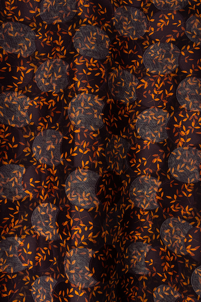 LVJ027-CHO - Ladies' Swiss Voile Jacquard - Dark Chocolate Brown & Cinnamon (5 yards)