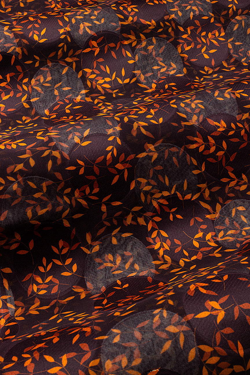 LVJ027-CHO - Ladies' Swiss Voile Jacquard - Dark Chocolate Brown & Cinnamon (5 yards)