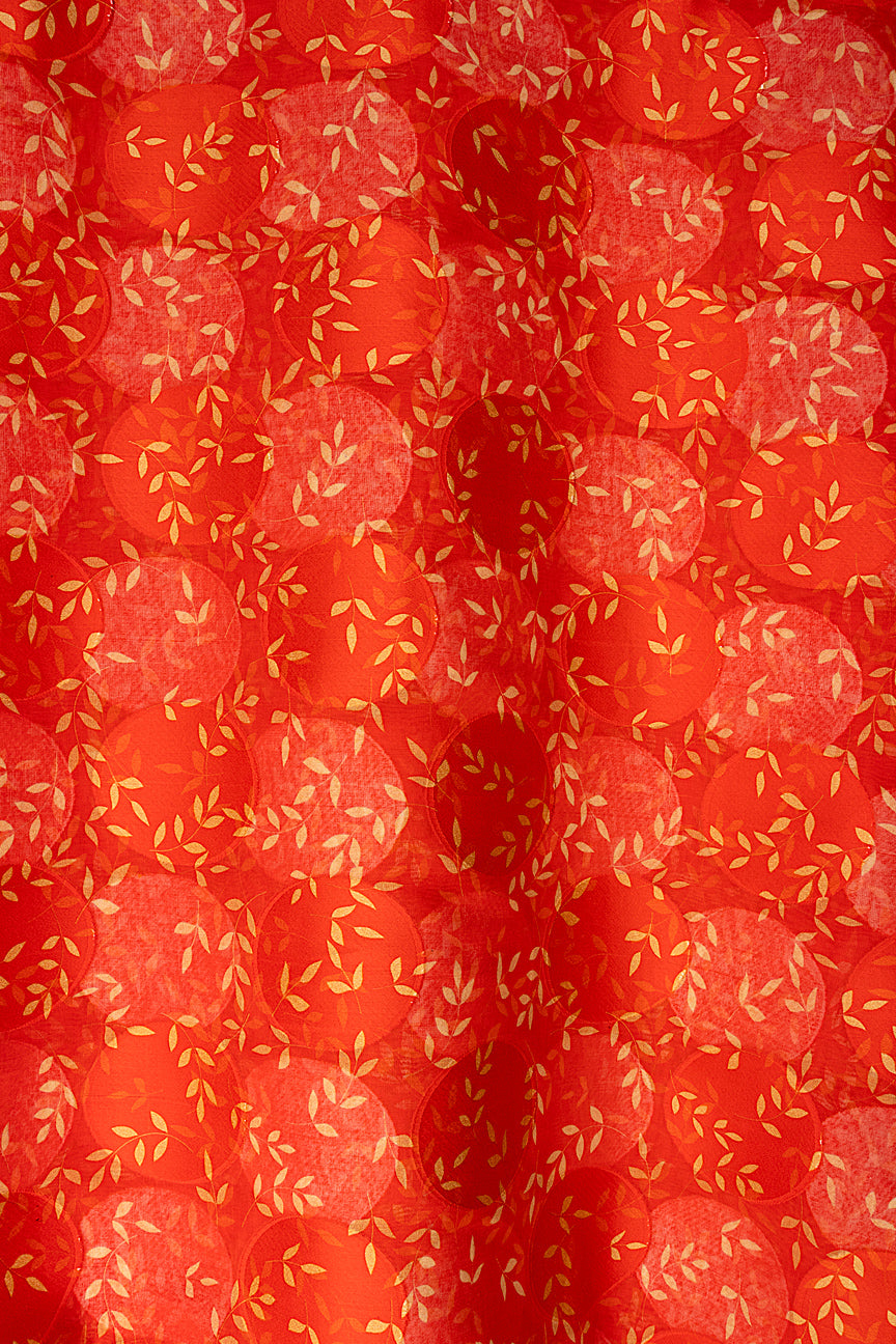 LVJ027-RED - Ladies' Swiss Voile Jacquard - Red & Gold (5 yards)