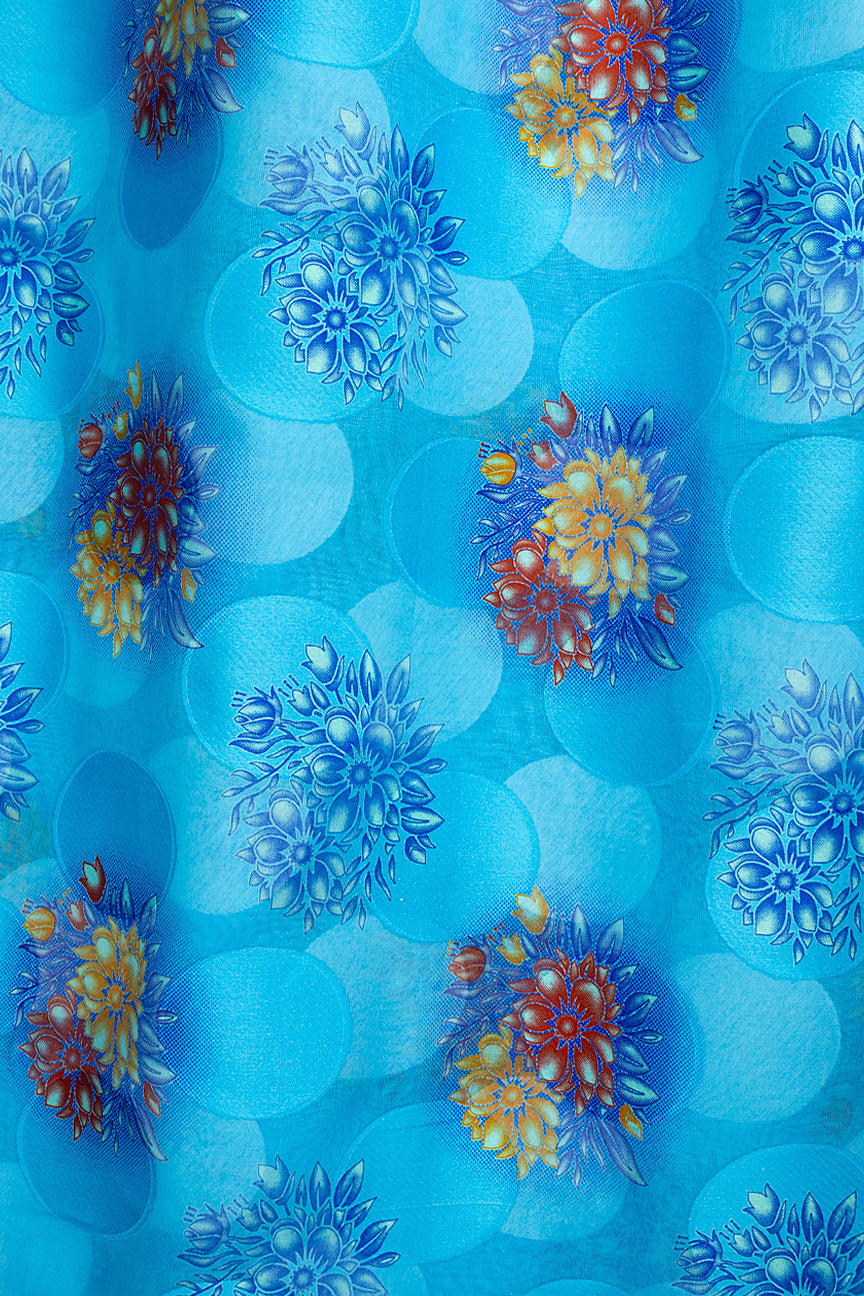 LVJ028-TQB - Ladies' Swiss Voile Jacquard - Turquoise Blue (5 yards)