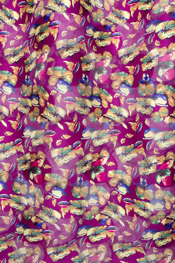 LVJ029-MAG - Ladies' Swiss Voile Jacquard - Magenta, Brown, Green & Blue (5 yards)