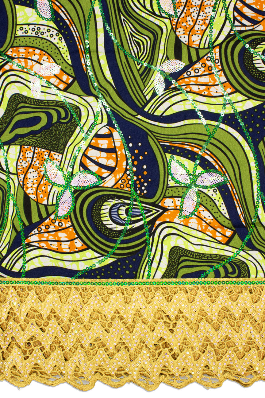 LWX147 – Lace Wax Print with Sequins