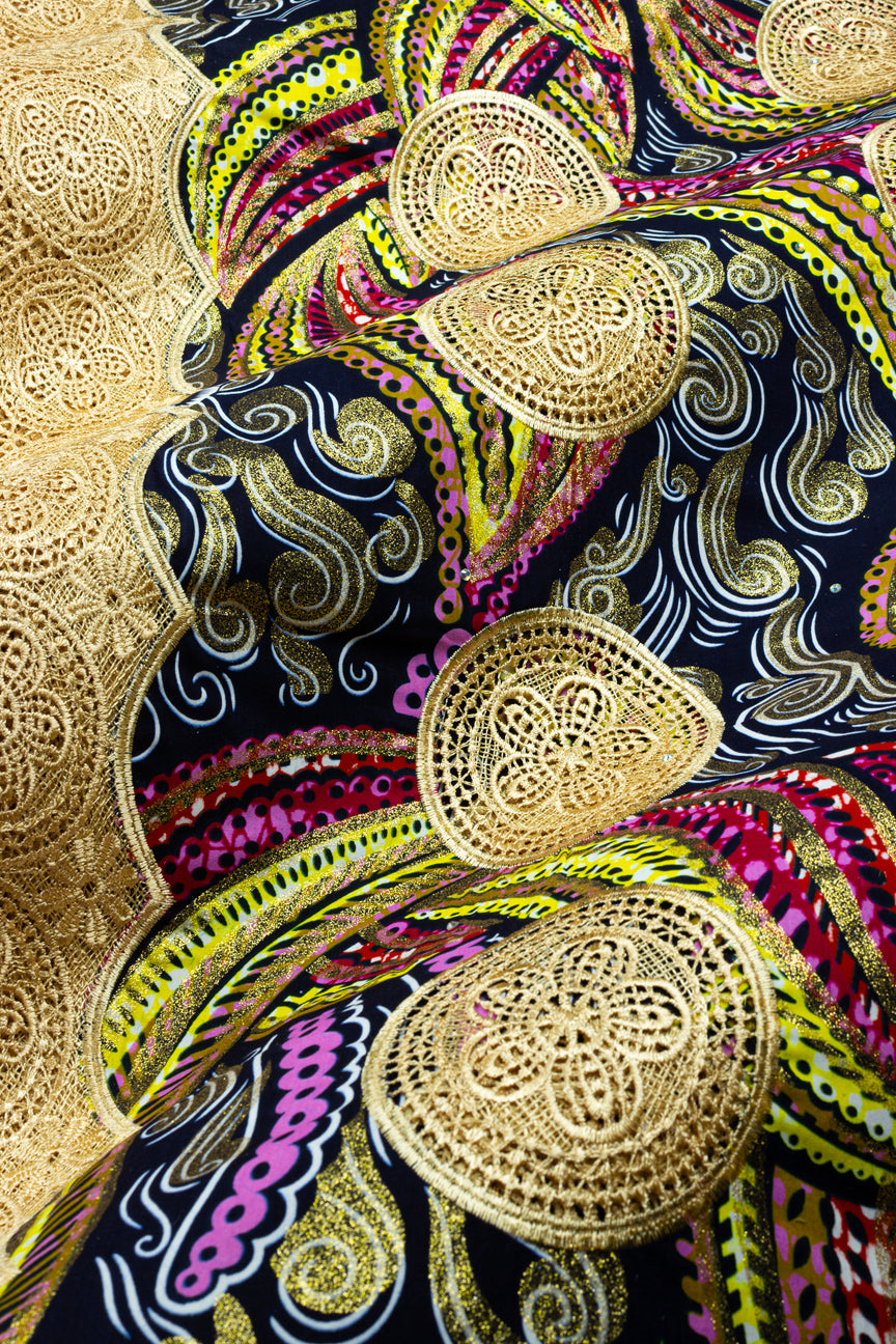 LWX149 – Glitter Wax Print Guipure Lace