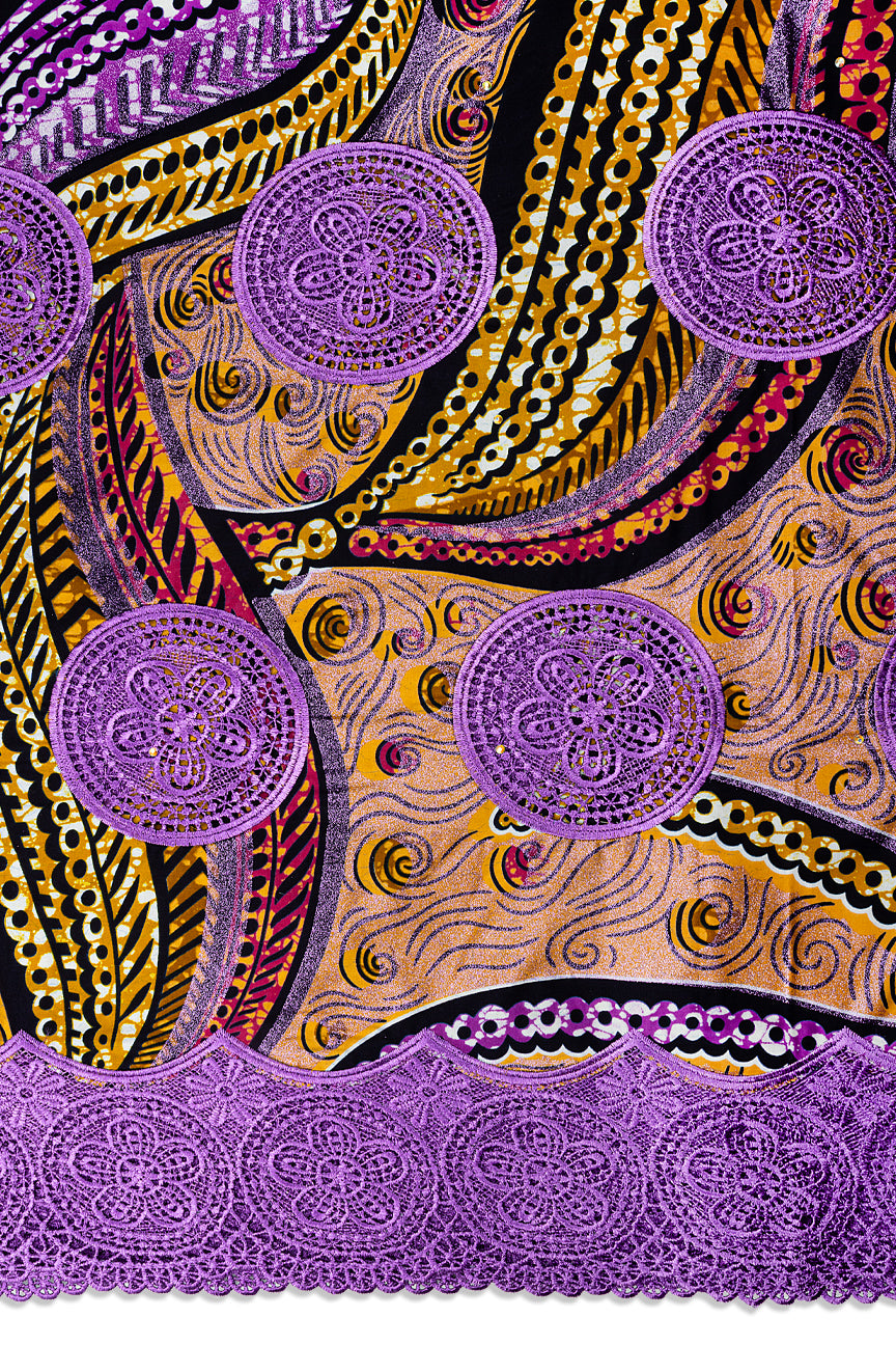 LWX150 – Glitter Wax Print Guipure Lace