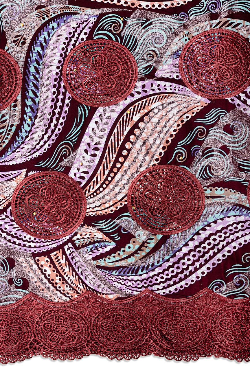 LWX153 – Glitter Wax Print Guipure Lace