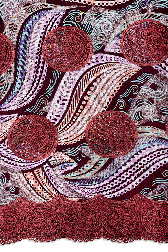 LWX153 – Glitter Wax Print Guipure Lace