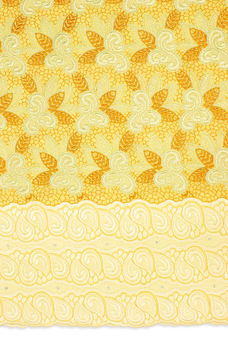 OCL165-CRM - Voile Lace, Made In Austria - Cream, Orange & Gold