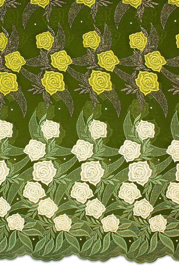 OCL167-AGN - Voile Lace, Made In Austria - Army Green