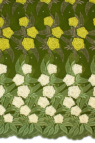 OCL167-AGN - Voile Lace, Made In Austria - Army Green