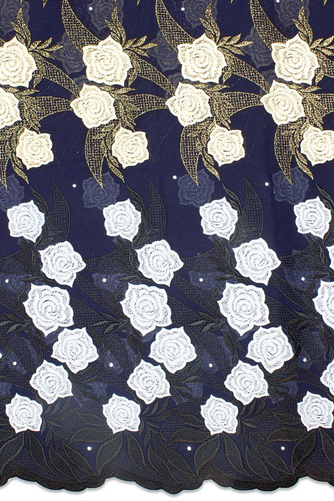 OCL167-NVB - Voile Lace, Made In Austria - Navy Blue