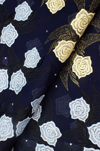 OCL167-NVB - Voile Lace, Made In Austria - Navy Blue