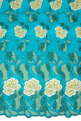 OCL168-TQB - Voile Lace, Made In Austria - Turquoise Blue