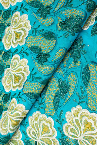 OCL168-TQB - Voile Lace, Made In Austria - Turquoise Blue