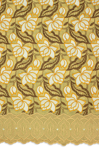 OCL169-BGE - Voile Lace, Made In Austria - Beige, Bronze, Orange & Silver