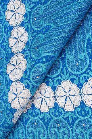 OCL170-TQB - Voile Lace, Made In Austria - Turquoise Blue