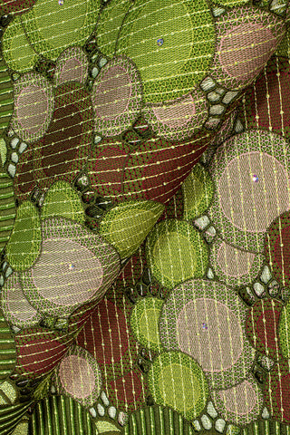 OCL171-AGN - Voile Lace, Made In Austria - Army Green, Wine, Lime & Pink