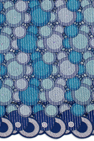 OCL171-RBL - Voile Lace, Made In Austria - Royal Blue, Sky & Turquoise Blue
