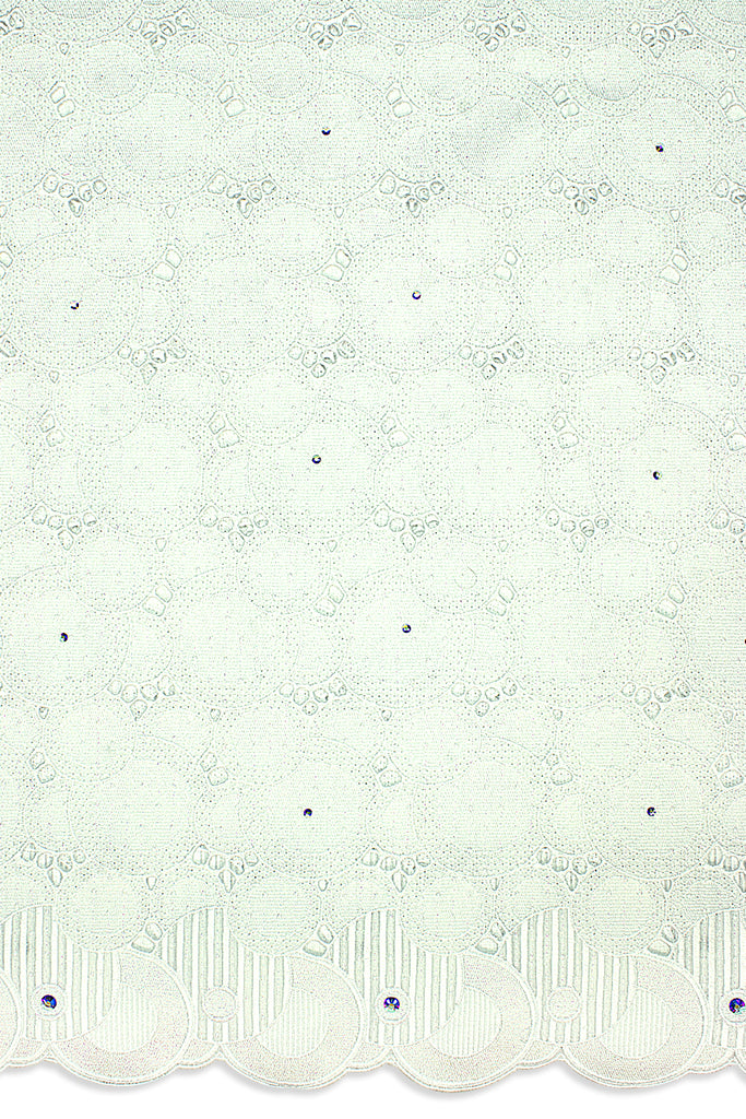 OCL171-WHT - Voile Lace, Made In Austria - White & White Lurex
