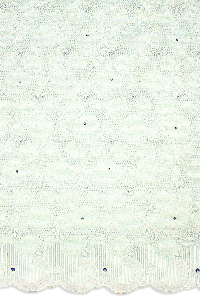 OCL171-WHT - Voile Lace, Made In Austria - White & White Lurex