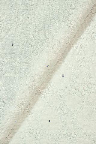 OCL171-WHT - Voile Lace, Made In Austria - White & White Lurex