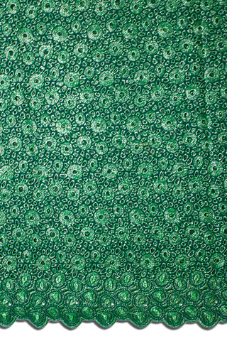 OCL176-BGN - Big Voile Lace, Made In Austria - Bottle Green
