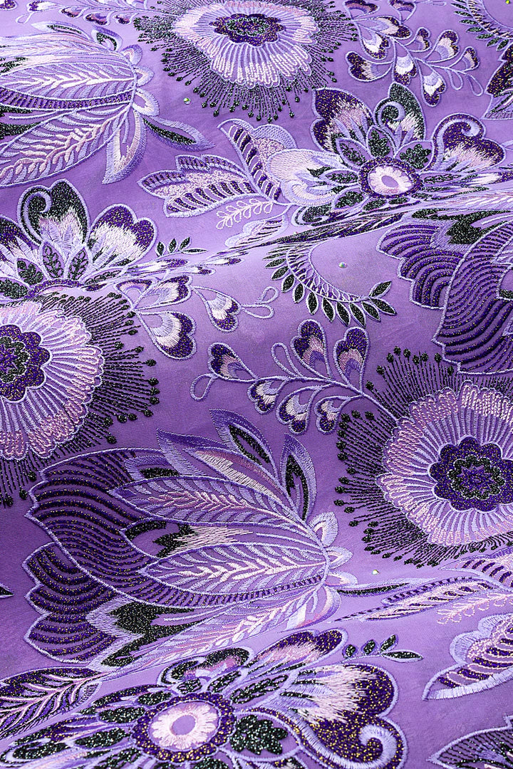 OCL210-LIL - Big Voile Lace, Made In Austria - Lilac & Purple