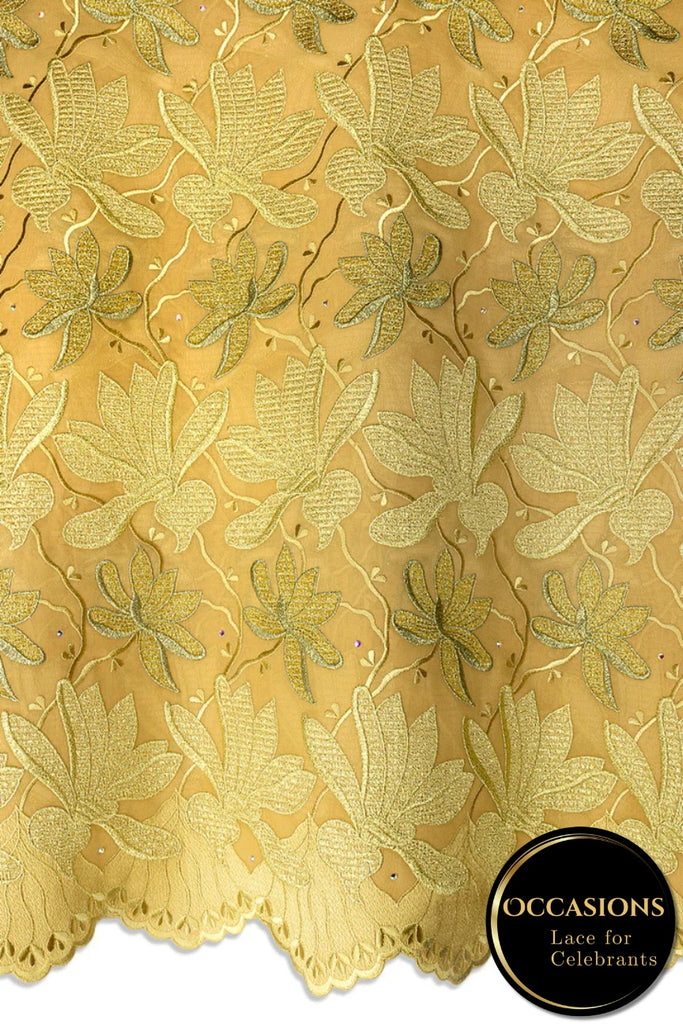 OCL211-GLD - Big Voile Lace, Made In Austria - Gold