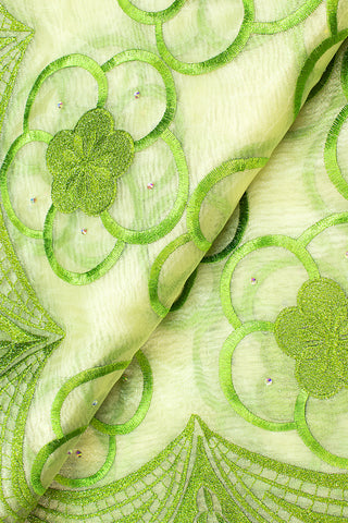 ORG001-GRN - Double Organza Lace - Green
