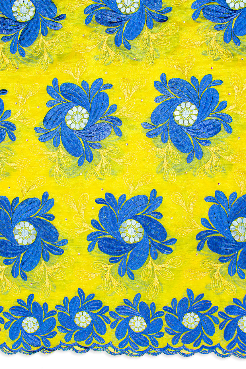 ORG002-YEL - Double Organza Lace - Yellow & Blue